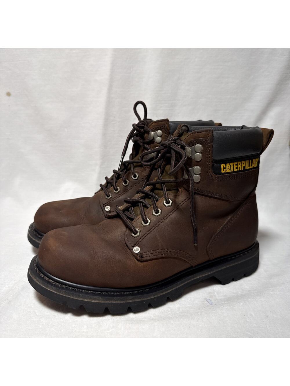 CAT Caterpillar Men's Soft Toe Lace Up Work Boot, Dark Brown P72593 size 9.5